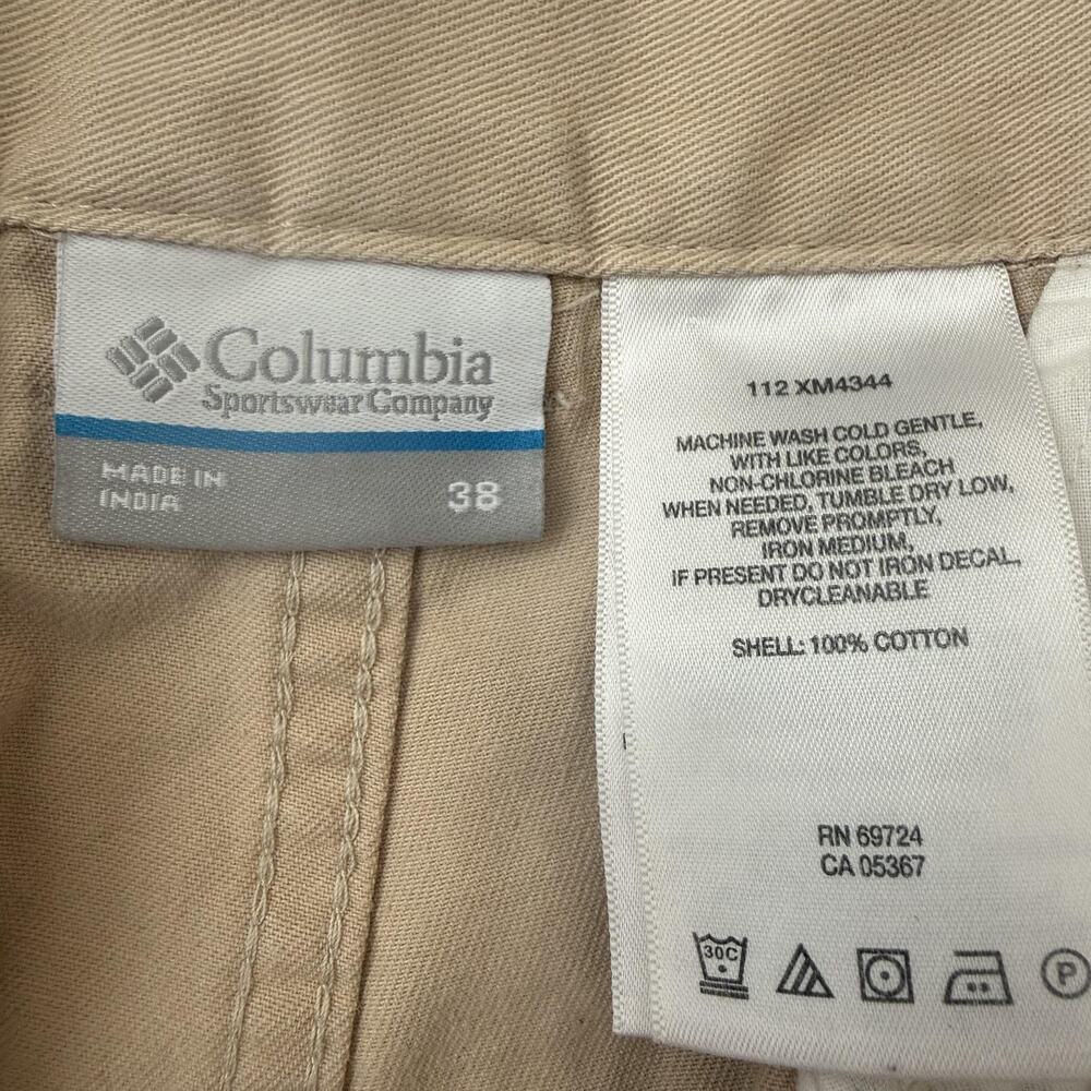 Columbia Cargo Shorts Mens 38 Beige 100% Cotton Utility Outdoor Pockets Casual - Picture 2 of 6